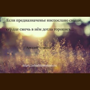 Если предназначенье ниспослано свыше,  сердце сжечь в нём дотла торопись…